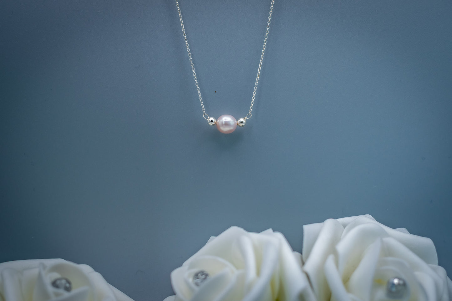 Sterling Silver Necklace with Pink Cultured Fresh Water Pearl